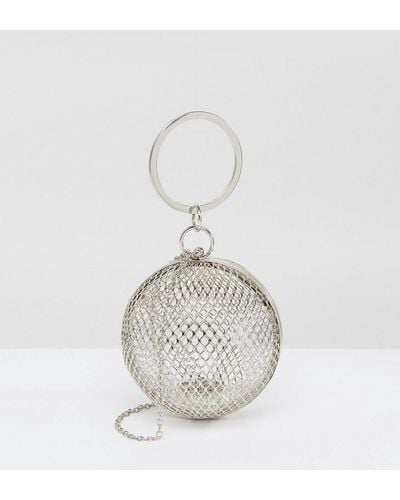 ASOS Asos Cage Sphere Clutch Bag - Metallic