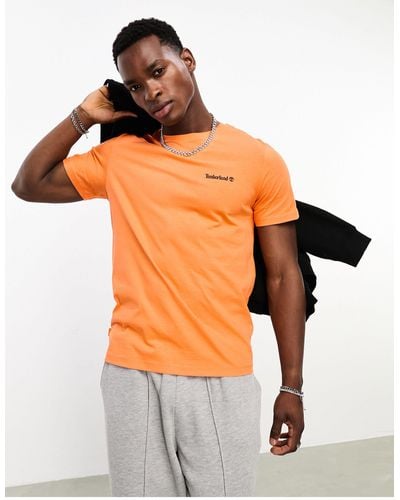 Timberland Camiseta naranja con logo pequeño