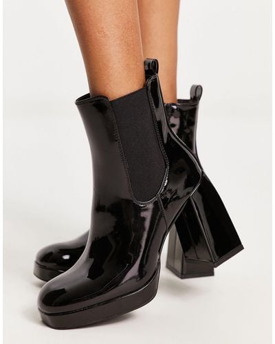 New Look Extreme Platform Heeled Chelsea Boots - Black