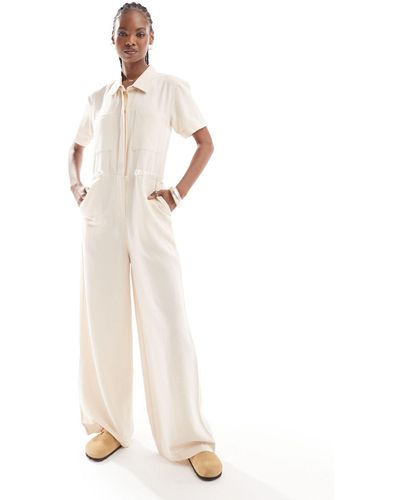 Reclaimed (vintage) Jumpsuit With Drawstrings - White