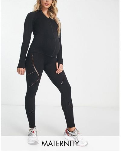 ASOS 4505 Maternity Seamless legging With Hole Detail - Black