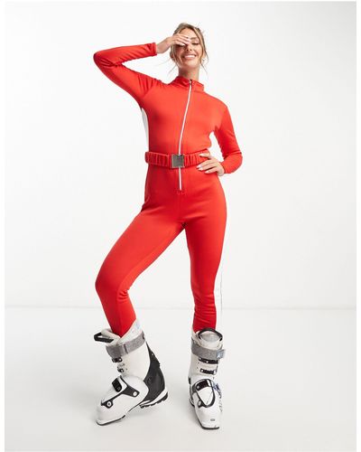 Threadbare Ski Belted Jumpsuit - Red