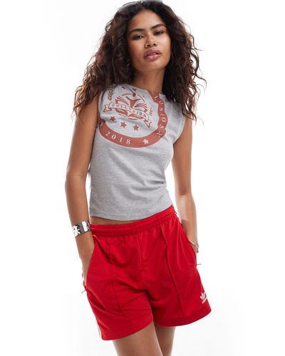 Collusion Tank Top With Varsity Print - Red