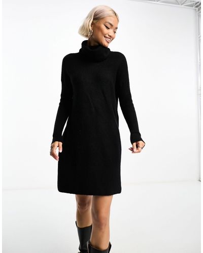 ONLY Vestido corto estilo jersey con cuello vuelto - Negro