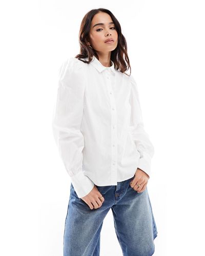 Pimkie Puff-sleeved Shirt - White