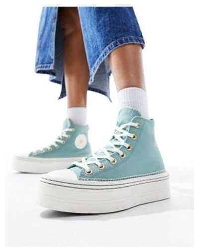 Converse Chuck Taylor All Star Modern Lift Sneakers With Crafted Stitching - Blue