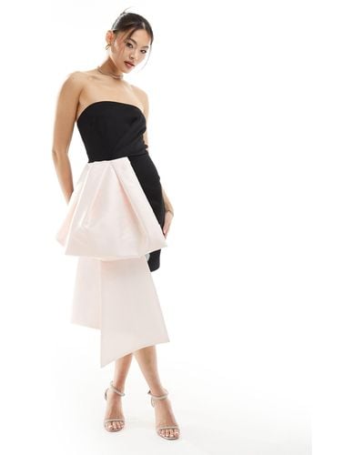 ASOS Oversized Structured Bow Mini Dress - White