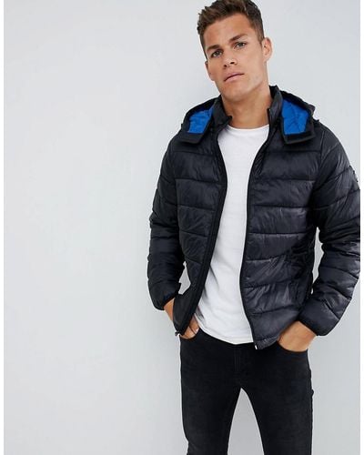 Abercrombie & Fitch Lightweight Packable Down Puffer With Hood In Black