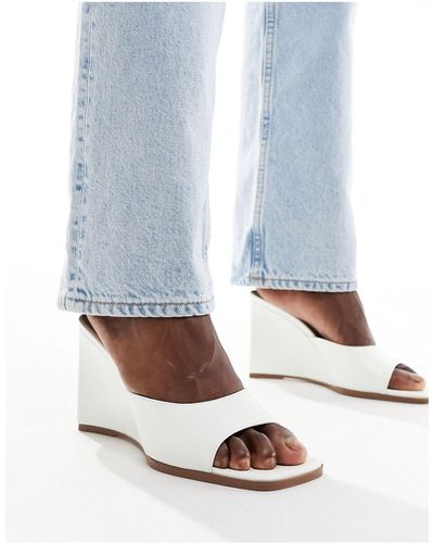 French Connection Wedge Heel Mule - White