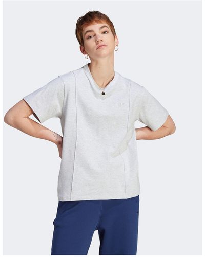 adidas Originals Camiseta gris básica premium essentials - Blanco