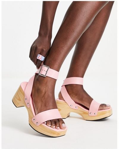 Glamorous Summer Clog Sandals - Pink