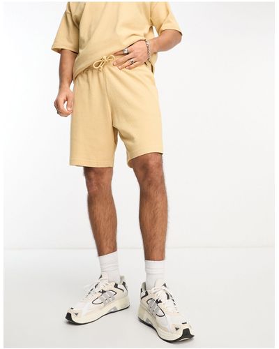 New Look Waffle Shorts Co-ord - Natural