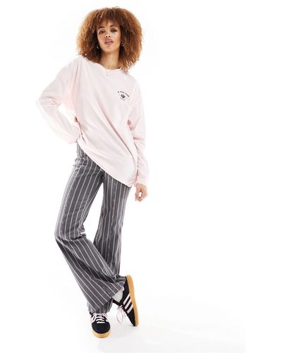Monki Oversized Long Sleeve T-shirt With 'if Not Now' Print Text - White