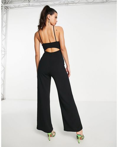 ASOS High Neck Jumpsuit With Cut Out Back - White