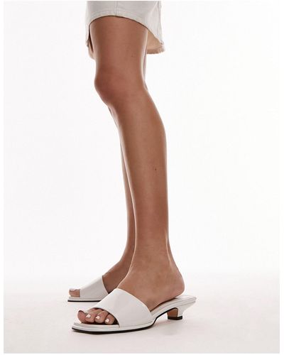 TOPSHOP Iliana Kitten Heel Mule - White