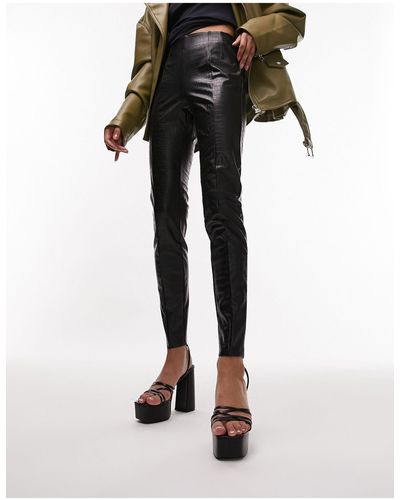 Topshop leather look legging in black - ShopStyle