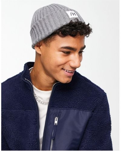 SELECTED Ribbed Knit Beanie - Blue