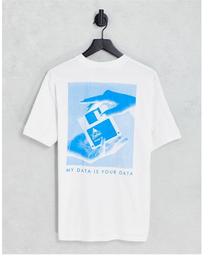 Coney Island Picnic Camiseta blanca con estampado en el pecho y la espalda online - Azul