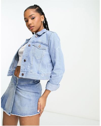 Hollister Cropped Denim Jacket - Blue