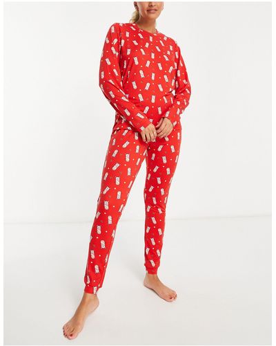 Loungeable Pyjamaset Met Lange Mouwen - Rood