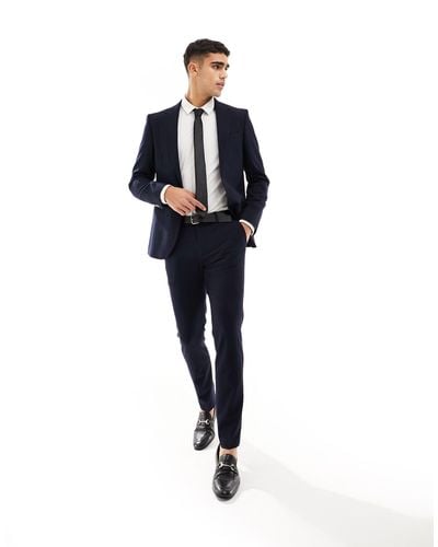 River Island Super Skinny Suit Trousers - Blue