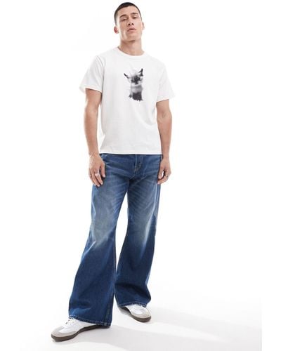 Weekday Time Loose Fit Bootcut Jeans - Blue