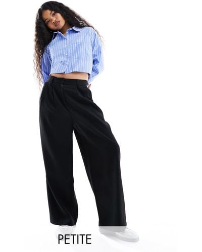 Only Petite Pleat Front Tailored Trousers - Blue