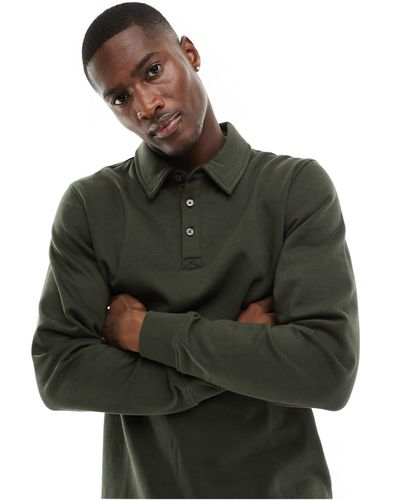Only & Sons Sweat Long Sleeve Polo - Green