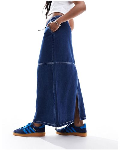 Vero Moda Denim Parachute Maxi Skirt - Blue