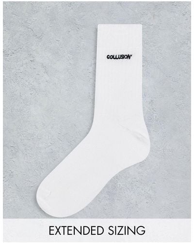 Collusion Unisex Branded Sock - White