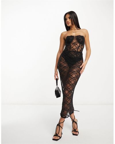 Fashionkilla Lace Corset Body Co-ord - Black