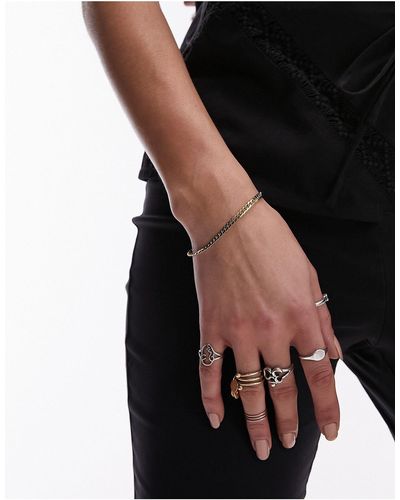 TOPSHOP Percy - bracelet à maillons gourmette en acier inoxydable imperméable - Noir