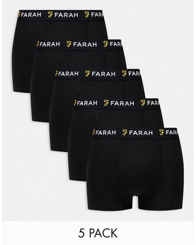 Farah Chorley 5 Pack Boxers - Black