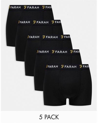 Farah – chorley – 5er-pack eng geschnittene boxershorts - Schwarz