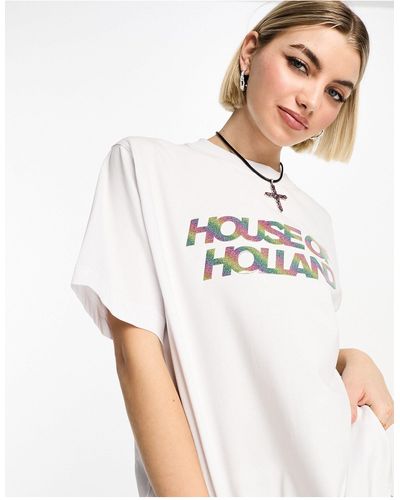 House of Holland T-shirt Met Logo - Wit