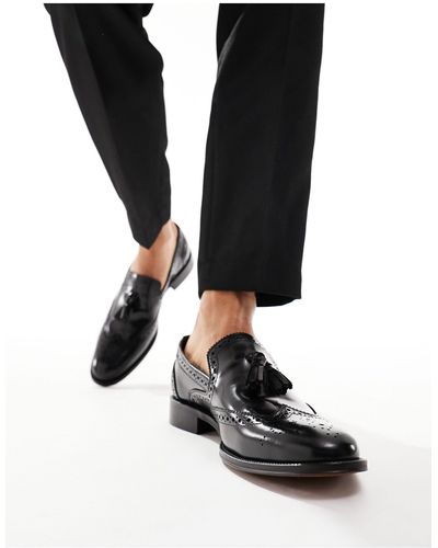 ASOS Mocasines s con detalle estilo oxford - Negro