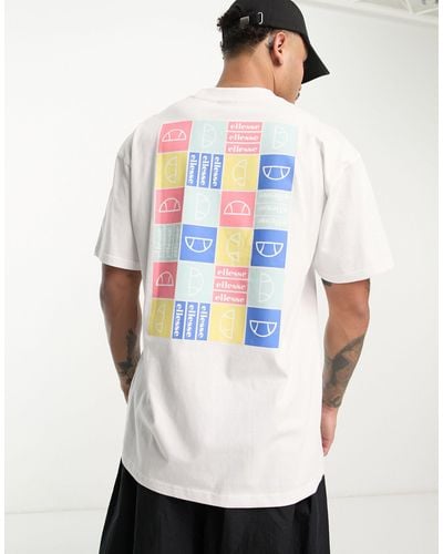 Ellesse Rolletto - t-shirt avec imprimé fleuri au dos - Blanc