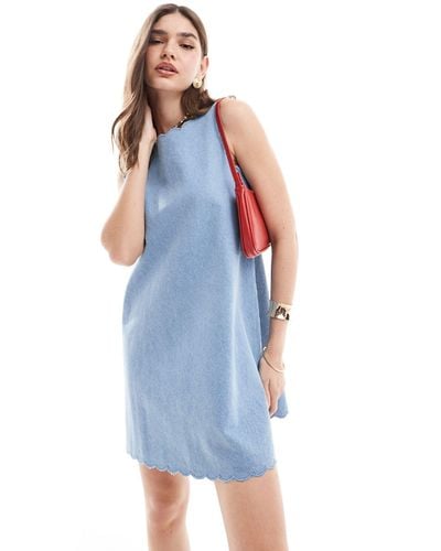 Nobody's Child Finsbury Scallop Mini Dress - Blue