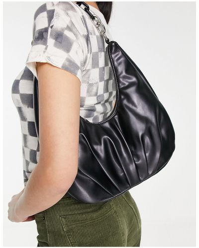 Bershka Chain Detail Scrunch Shopper Bag - Multicolour