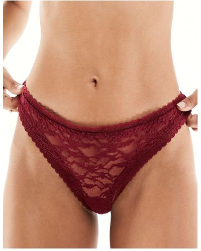 Free People Daisy Lace Thong - Red