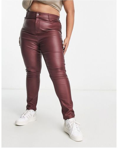Yours Jeans skinny spalmati bordeaux - Rosso