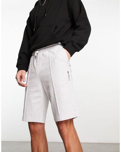 Ben Sherman – piqué-shorts mit biesen - Schwarz