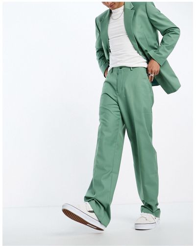 Sixth June Oversized Suit Pants - Green