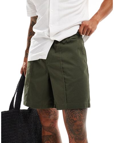 New Look Pintuck Shorts - Green