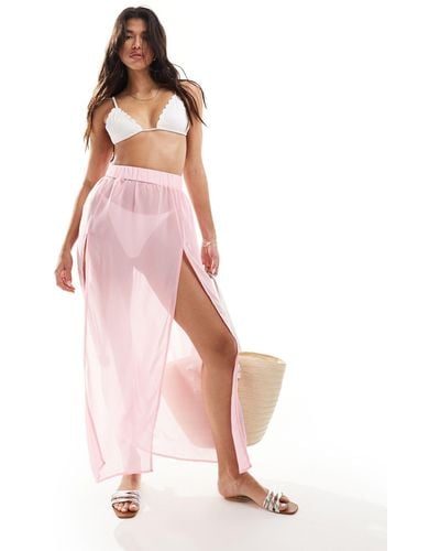 Threadbare Beach Maxi Skirt - Pink