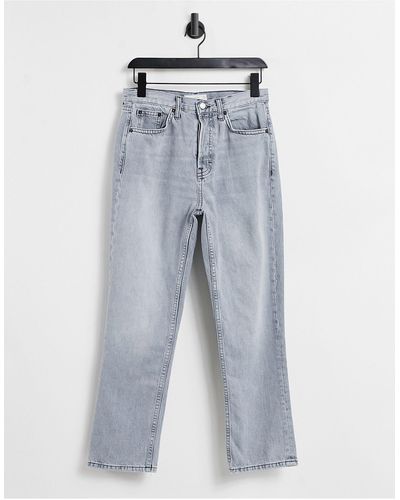 TOPSHOP Straight Leg Jeans - Grey