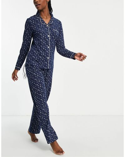 Original Penguin Pijama largo con estampado - Azul
