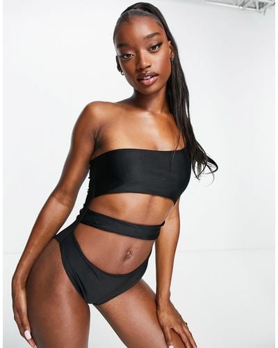 I Saw It First One Shoulder Cut Out Swimsuit - Black