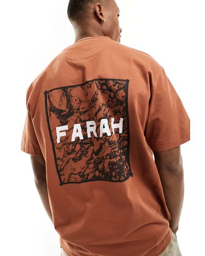 Farah Guy - t-shirt à imprimé - marron
