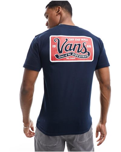 Vans Home of the side stripe - t-shirt con stampa sul retro - Blu